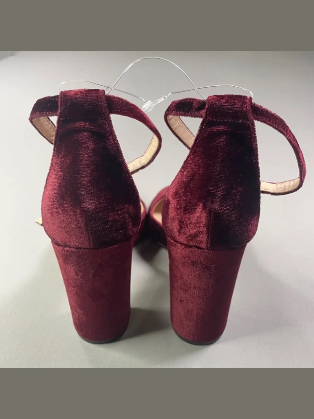 J Crew Shoes Womens 6.5 burgundy red velvet Maisie heels preppy cocktail